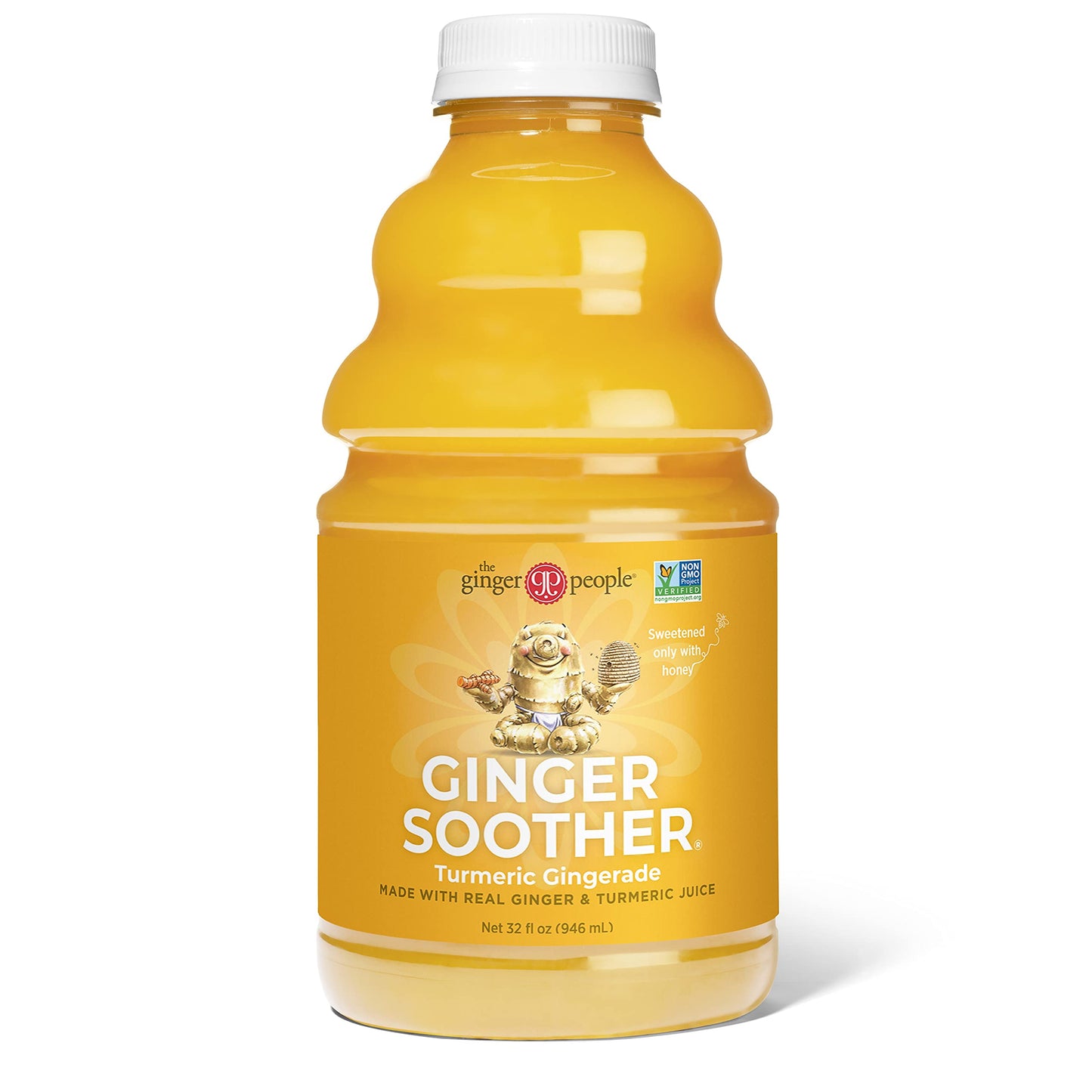 The Ginger People Ginger Soother Turmeric Gingerade - 32 Fl Oz - Sweetened with Honey - Orange