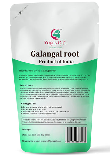 Dried Galangal Root 1Lb | Whole Root (Not Slices) | Alpinia Galangal | Ads Wonderful Flavour And Aroma To Soups | By Yogis Gift