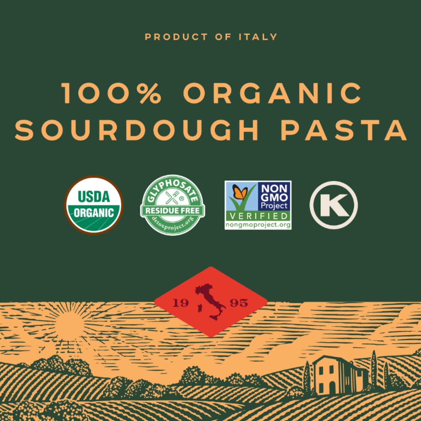 Bionaturae Sourdough Organic Fusilli Pasta - Italian Pasta Noodles, Spiral Pasta, Spiral Noodles, Fusilli Pasta Noodles, Corkscr