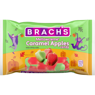Brachs Mellowcreme Caramel Apples, Halloween Candy, 9 oz Bag