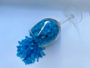 Sweetglob Old Fashioned Medium Rock Sugar Candy Gems, Lump Sugar Rock Crystals (1 Pound, Blue Raspberry)
