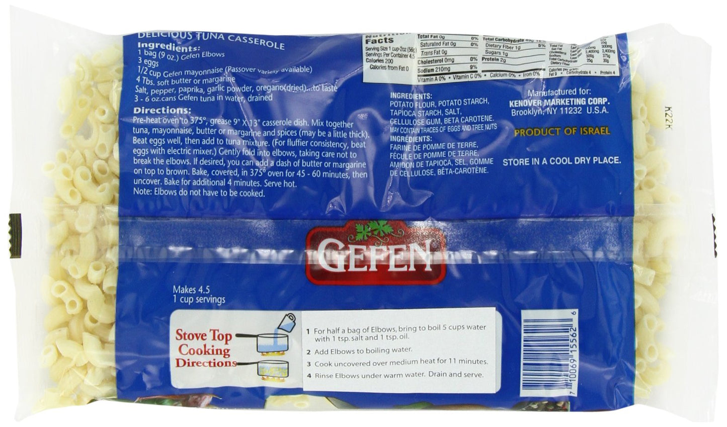 GEFEN NOODLE GF ELBOW NON GBRCK, 9 OZ12