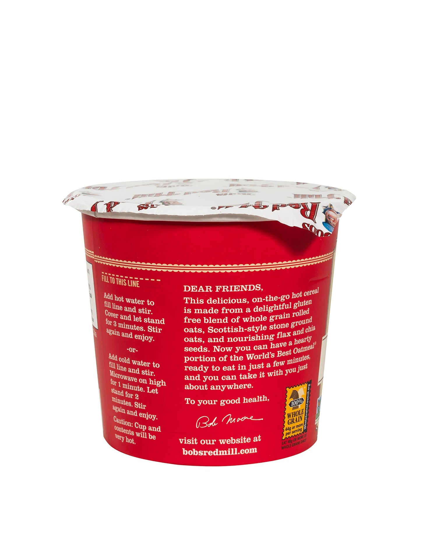 Bob's Red Mill GF Oatmeal Cup, Apple & Cinnamon, 2.36 Ounce Cup (Pack of 8), Gluten Free, Non-GMO, Whole Grain, Kosher