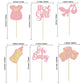 Gyufise 24Pcs Oh Baby Cupcake Toppers Glitter It'S A Girl Cupcake Picks Bow Dress Baby Bottle Baby Shower Cake Decorations For G