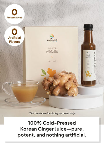 K FOOD Korean Food Ginger Juice Concentrate, Organic, 10.14 fl oz, No Sugar Added, Cold-Pressed from 1kg Ginger