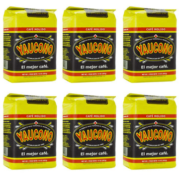 Yaucono Ground Coffee Bagged, 14 Ounce (Pack Of 6)