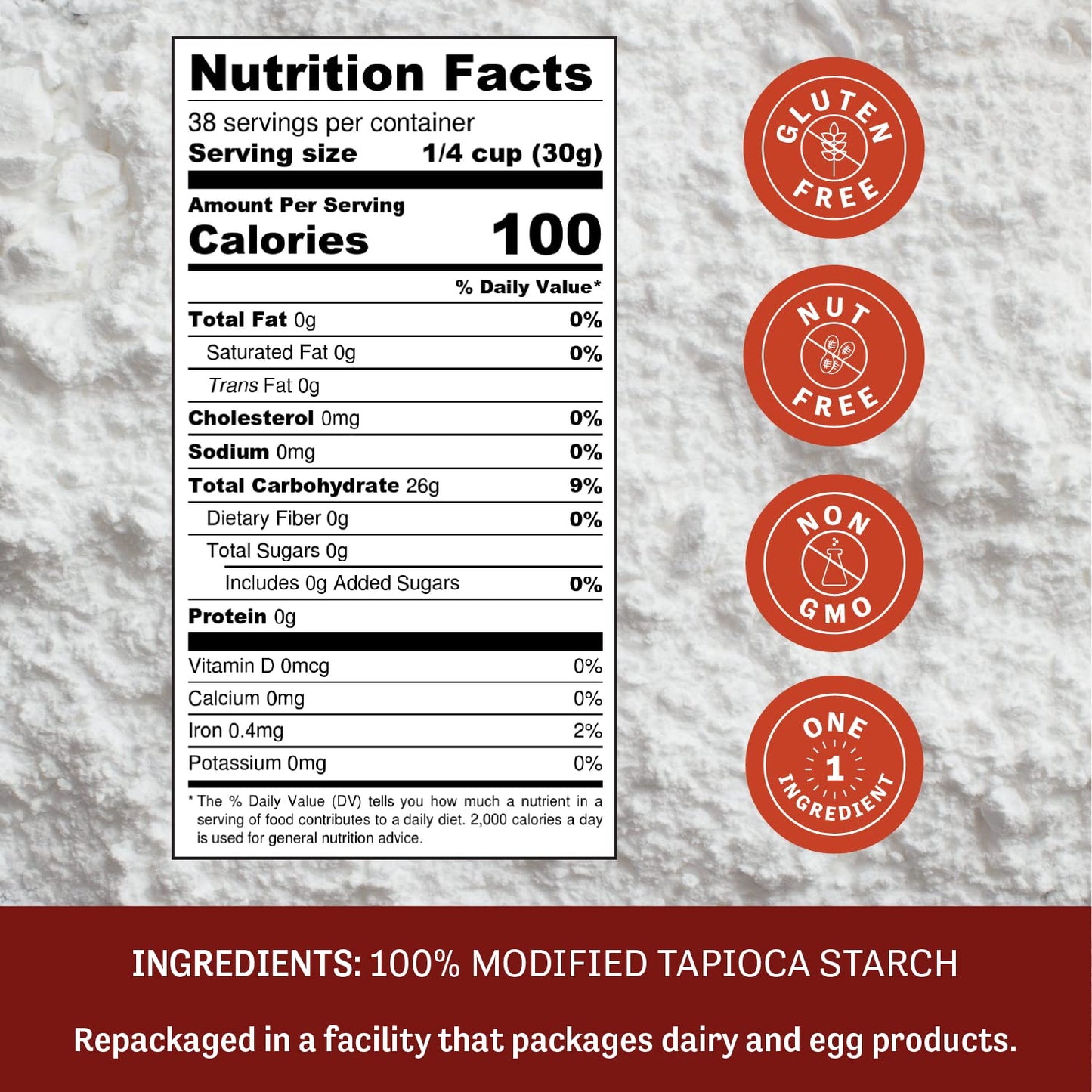 Judees Expandex Modified Tapioca Starch 2.5 Lb - 100% Non-Gmo, Gluten-Free & Nut-Free - Usa Packaged - Thickens And Enhances Tex