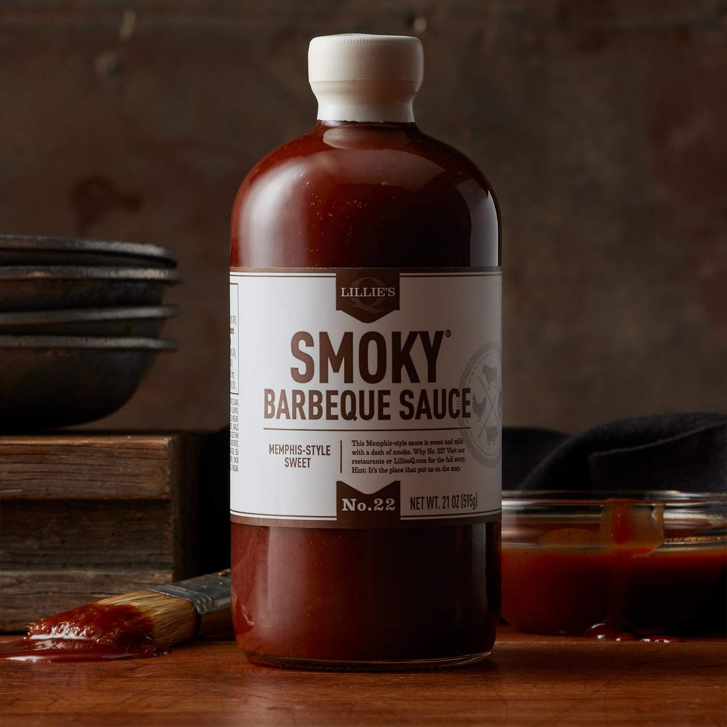 Lillies Q Smoky Barbeque Sauce, Gourmet BBQ, Sweet Brown Sugar, Gluten-Free, 156 oz, Model FGLIL126-1