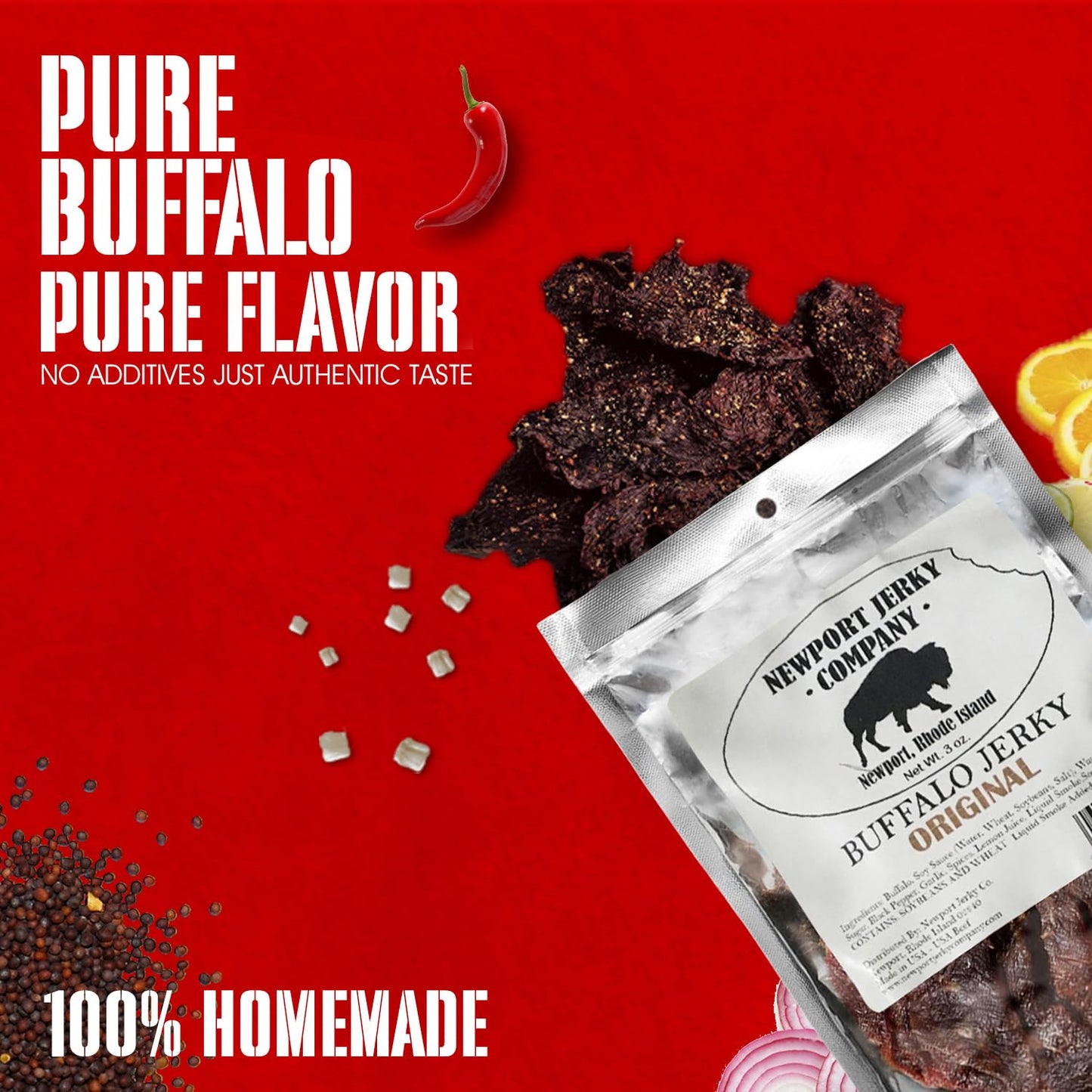 Newport Jerky Company Buffalo Jerky