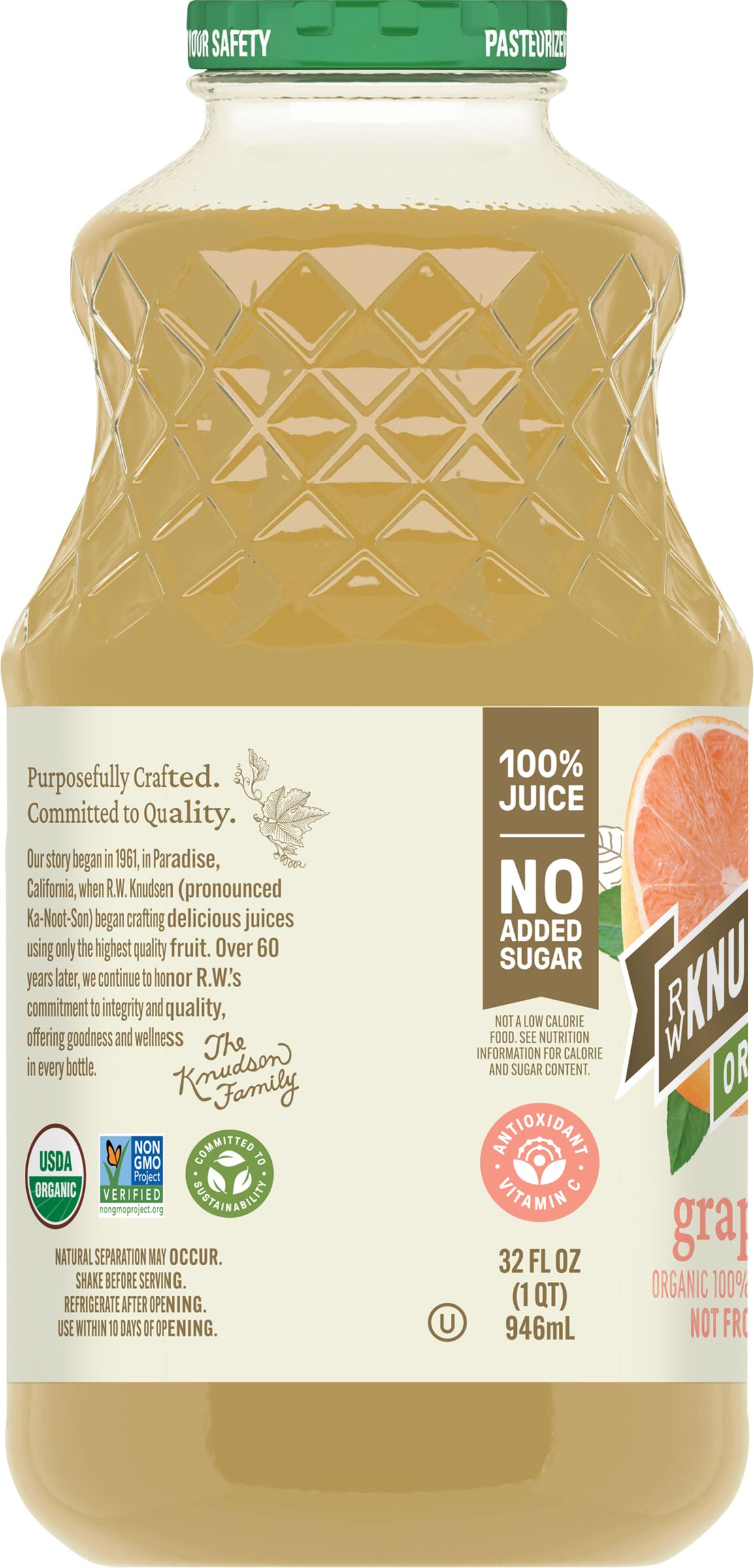 RW KNUDSEN Organic Grapefruit Juice, 32 FZ