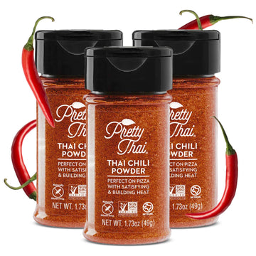 Pretty Thai Chili Powder - 1.7oz, Pack of 3 I Chili Seasoning Mix with Dried Thai Chili Flakes, Asian Cooking Spices for Authent