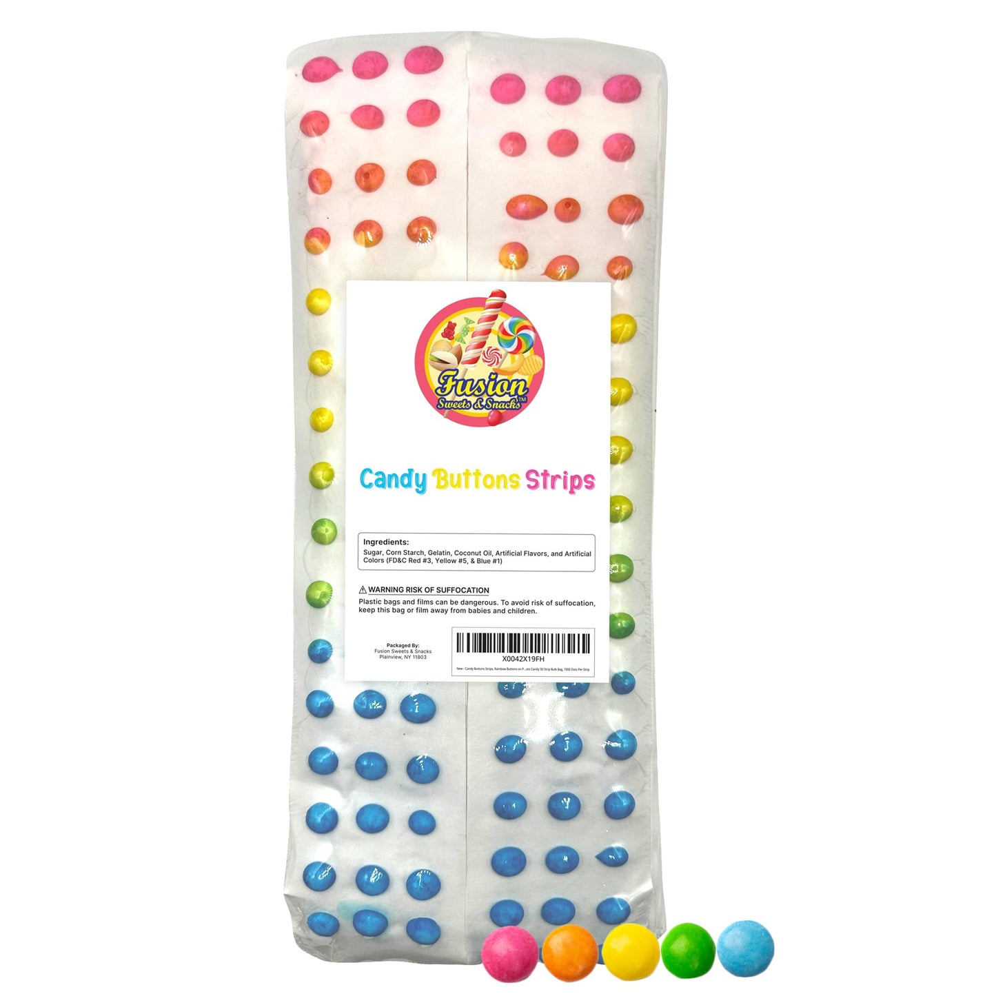 Candy Buttons Strips, Rainbow Buttons on Paper, Approximately 25 Strips of Fruit Flavor Vintage Dots Candies, Pastel Rainbow Can