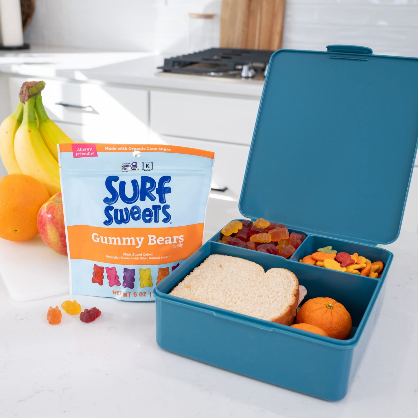 Surf Sweets Gummy Bears, Made with Organic Cane Sugar and Organic Fruit Juice, Nut & Gluten Free & No Artificial Colors, 2.75 oz