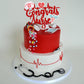 ZHUOWEISM Nurse Cake Topper, Red Glitter, Small, Paper, Model ZW371, Nursing Graduation Decorations