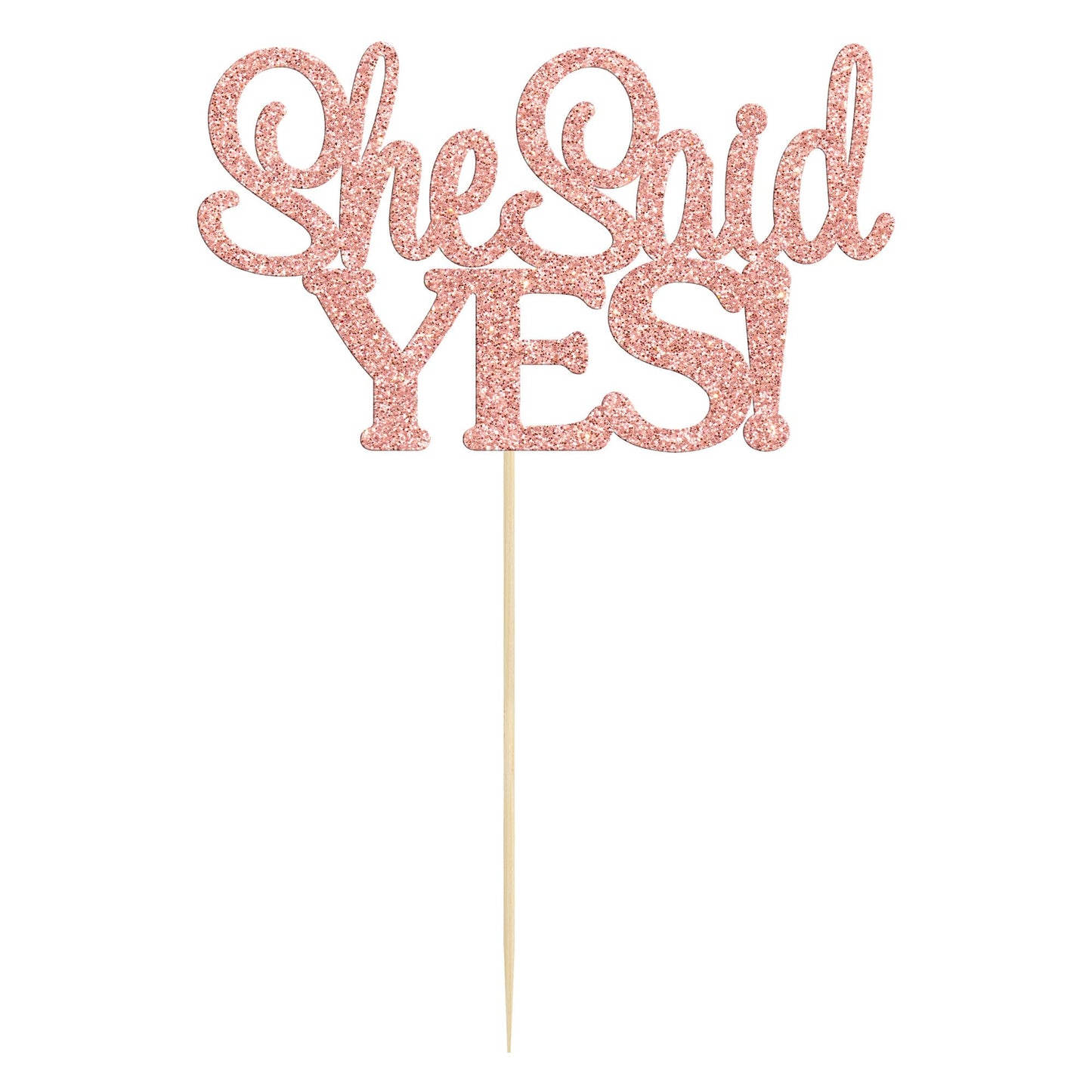 Gyufise Rose Gold Glitter 1Pc She Said Yes Cake Topper For Engagement Bridal Shower Wedding Shower Proposal Bachelorette Party D