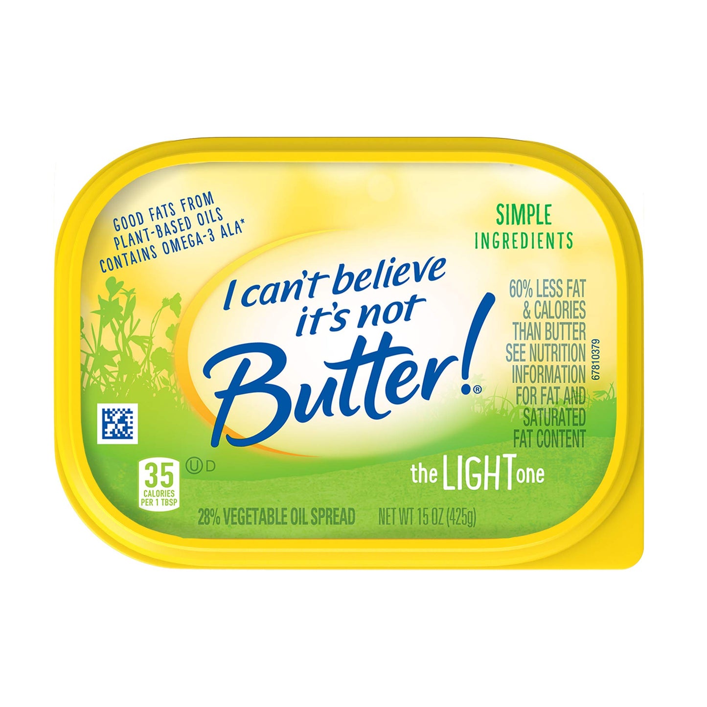 I Cant Believe Its Not Butter!, Light Buttery Spread, 15 oz
