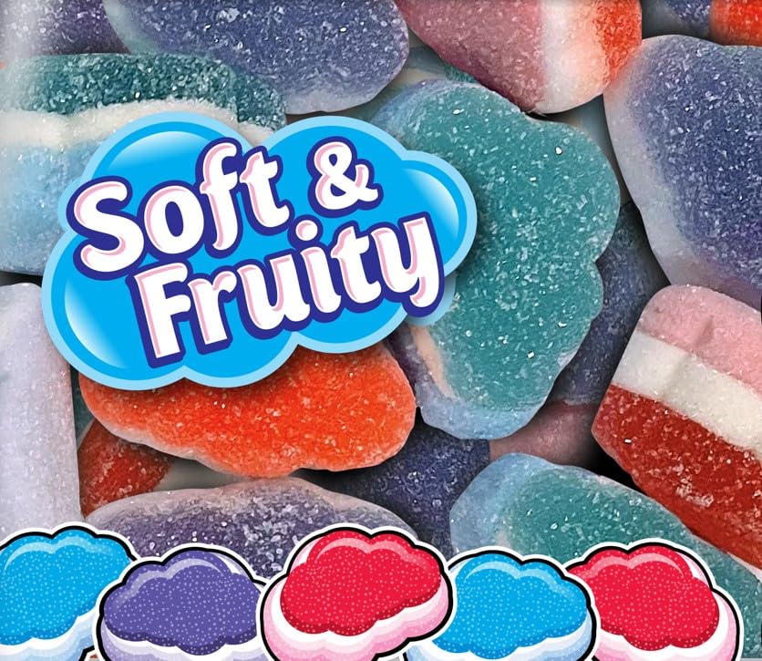Haribo Gummi Candy | Berry Clouds | Share Size | Blueberry, Wildberry & Strawberry | 7.5 oz. | Model QMB-1368