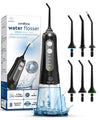 Cordless Water Flosser For Teeth  Gum Cleaning Dental Pick, 6 Tips Included, 4 Cleaning Modes, Ipx7 Waterproof, Rechargeable Wit