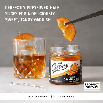 Collins Candied Orange Slices in Syrup, 10.6oz, Set of 1, Orange, Model 11433