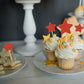 Gyufise 42Pcs Red Glitter Star Cupcake Toppers Mixed Size Twinkle Little Star Cupcake Picks Decorations For Wedding Anniversary