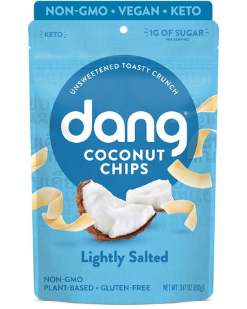 Dang Toasted Coconut Chips | Lightly Salted | 12 Pack | Vegan, Gluten Free, Non GMO, Healthy Snacks Made with Whole Foods | 3.17