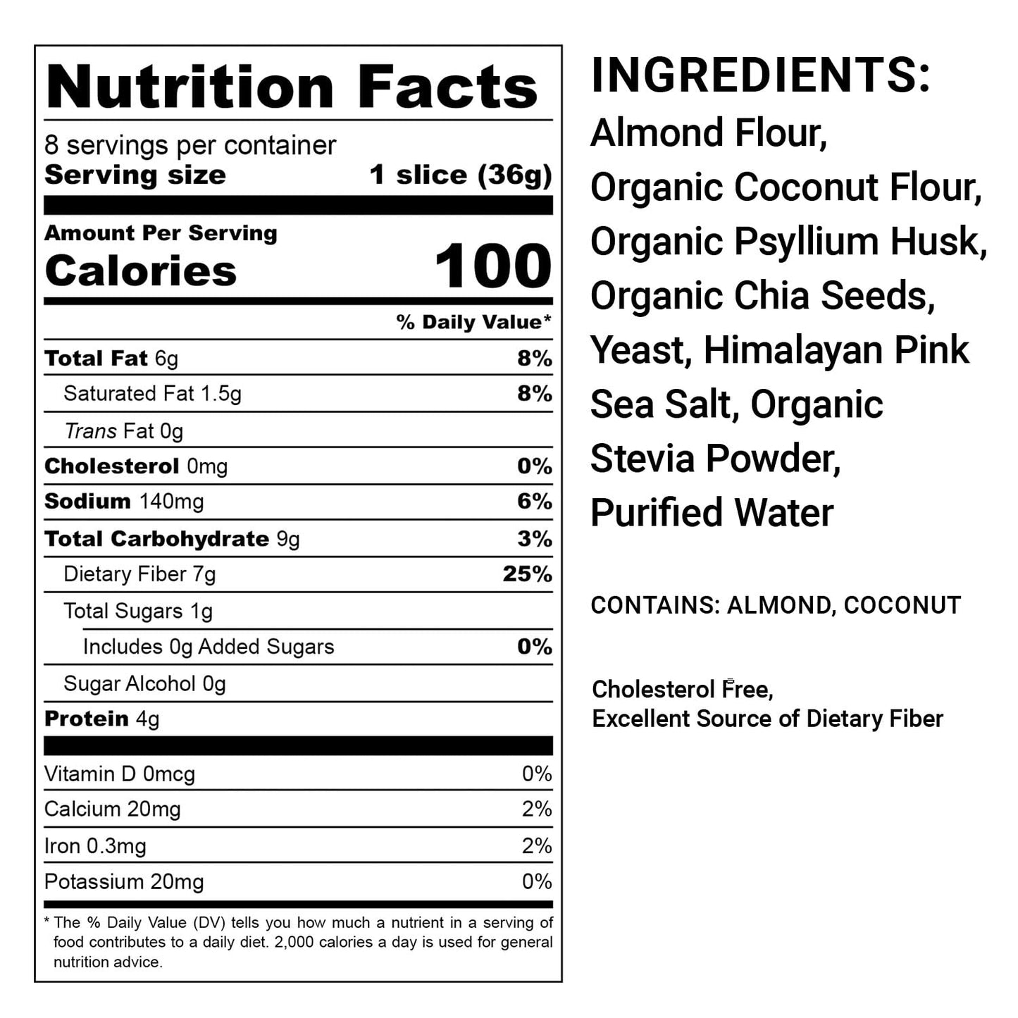 Yez! Artisan Keto Bread - Clean Keto, Paleo, Vegan - Low Carb, Free Of Gluten/Wheat/Grain/Soy, Diabetic Friendly, No Preservativ