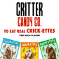 Hotlix Crick-Ettes Edible Bugs (6-Pack) | Salt N Vinegar, Bacon & Cheese, Sour Cream & Onion | Dried Crickets To Eat | Weird Snacks For Humans & Pets | Edible Crickets For Parties & Exotic Snacks
