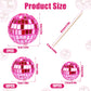 PEUTIER Disco Ball Cupcake Toppers, 30pcs Mini Picks for Dessert Decorations, Pink, Model G04106