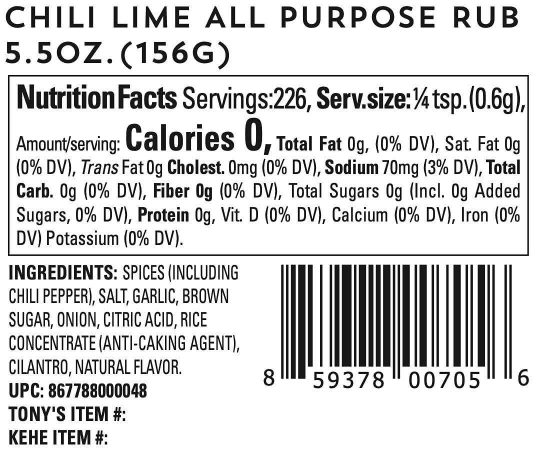 Oakland Dust Chili Lime All Purpose Rub 4.75 Oz (135G) Shaker Bottle