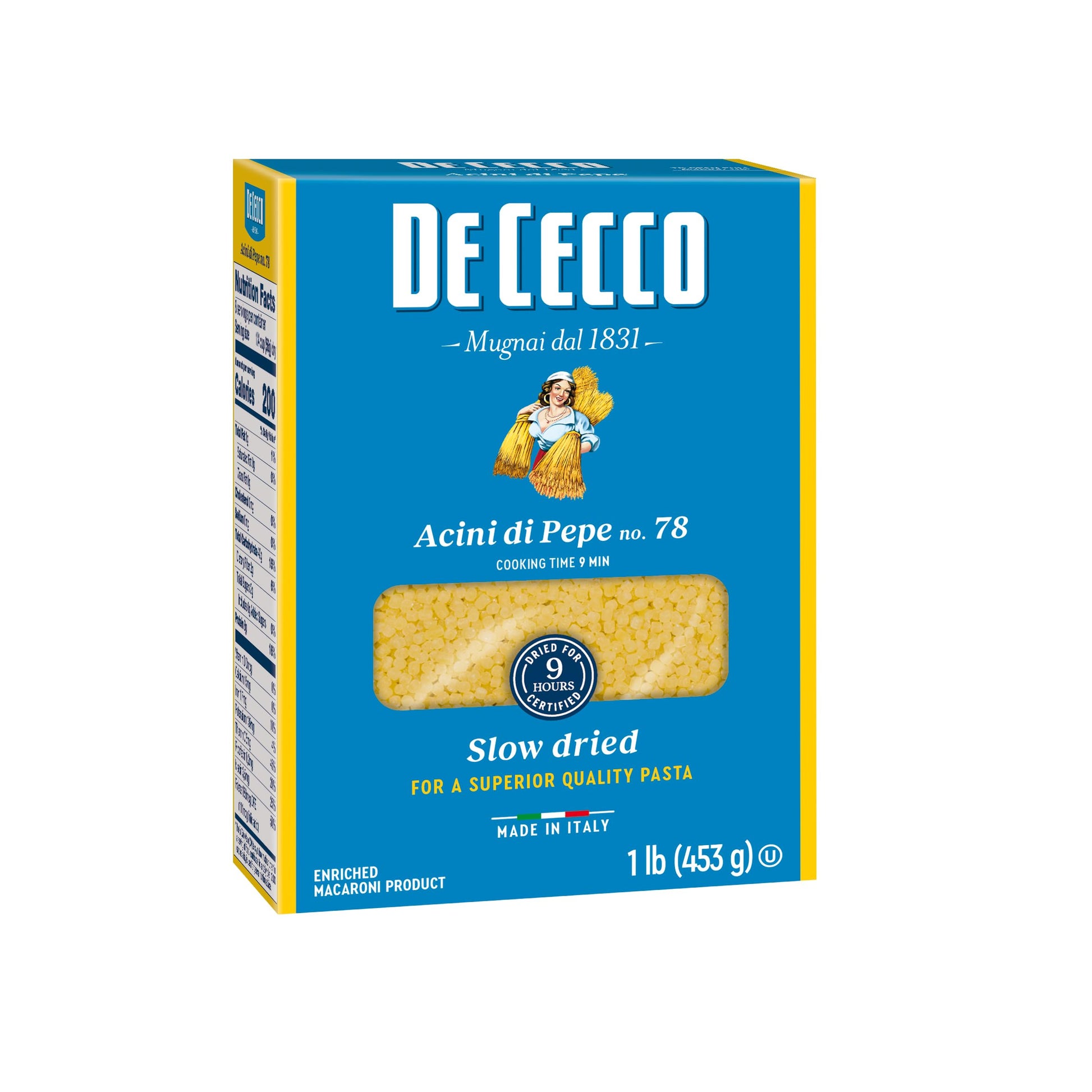 De Cecco Semolina Pasta  Acini Di Pepe No.78  1 Pound (Pack of 20)