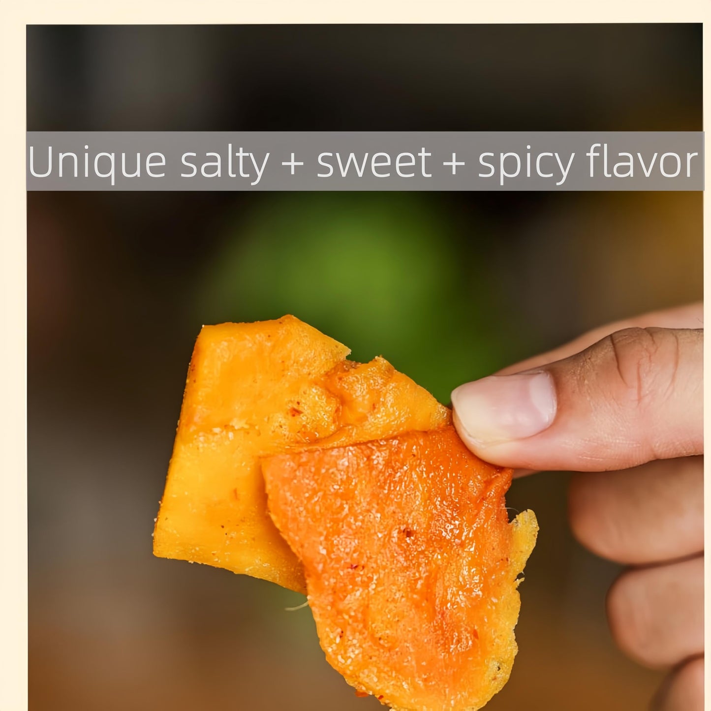 Spicy Dried Mango Mangoes Chips - Individually Wrapped Soft Chewy Mangos Slices, Fresh Chili Dehydrated Fruit Mango Chunks, Sour