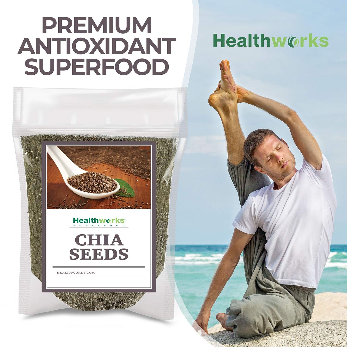 Healthworks Chia Seeds Raw (96 Ounce / 6 Pounds) | enhanced & All-Natural | Contains Omega 3  Fiber & Protein | Great with Shakes  Smoothies & Oatmeal | Packaging May Vary