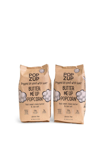 Popzup Popcorn - Gluten Free, Non-GMO, Hand-Popped & Seasoned, Butter Me Up Flavor, 5 Ounce (Pack of 2)