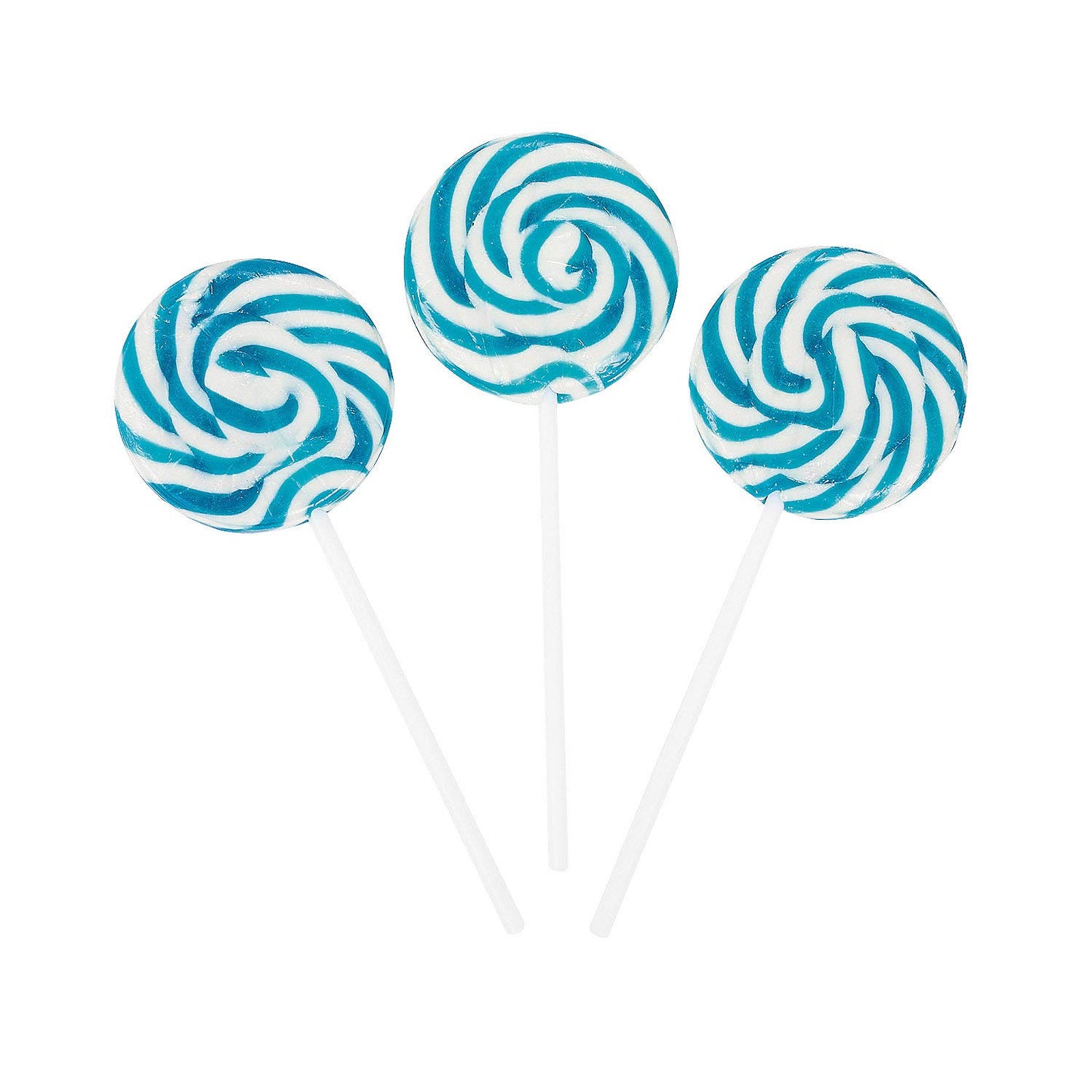 Light Blue Swirl Lollipop Sucker - Bulk Set Of 24 Individually Wrapped Pops - Candy Buffets, Graduation Parties, Anniversaries &