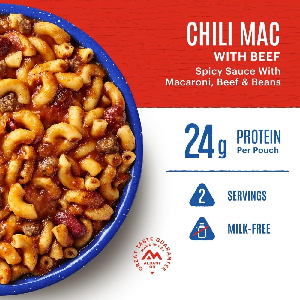 Mountain House Chili Mac With Beef | Freeze Dried Backpacking & Camping Food | 2-Servings