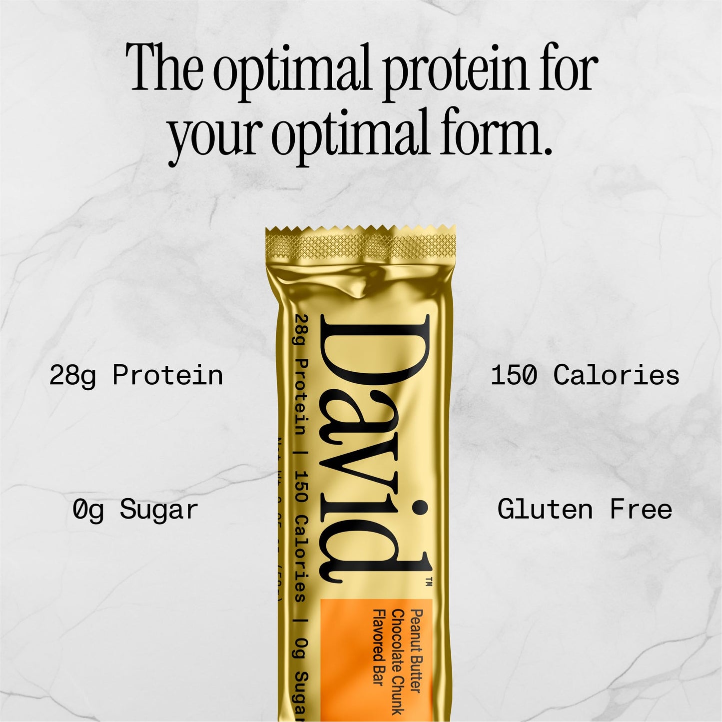 David High Protein Bars - Sugar Free, Low Carb, 28g Protein, Peanut Butter Chocolate Chunk, Pack of 12