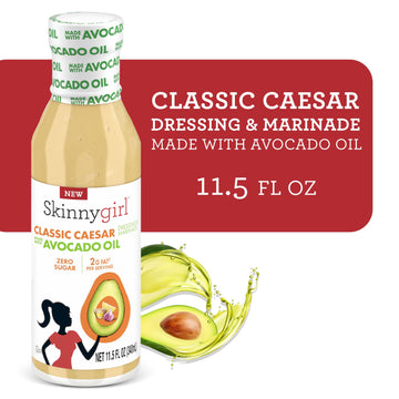 Skinnygirl Sugar Free Gluten Free Avocado Oil Salad Dressing, Creamy Caesar, 11.5 Ounce