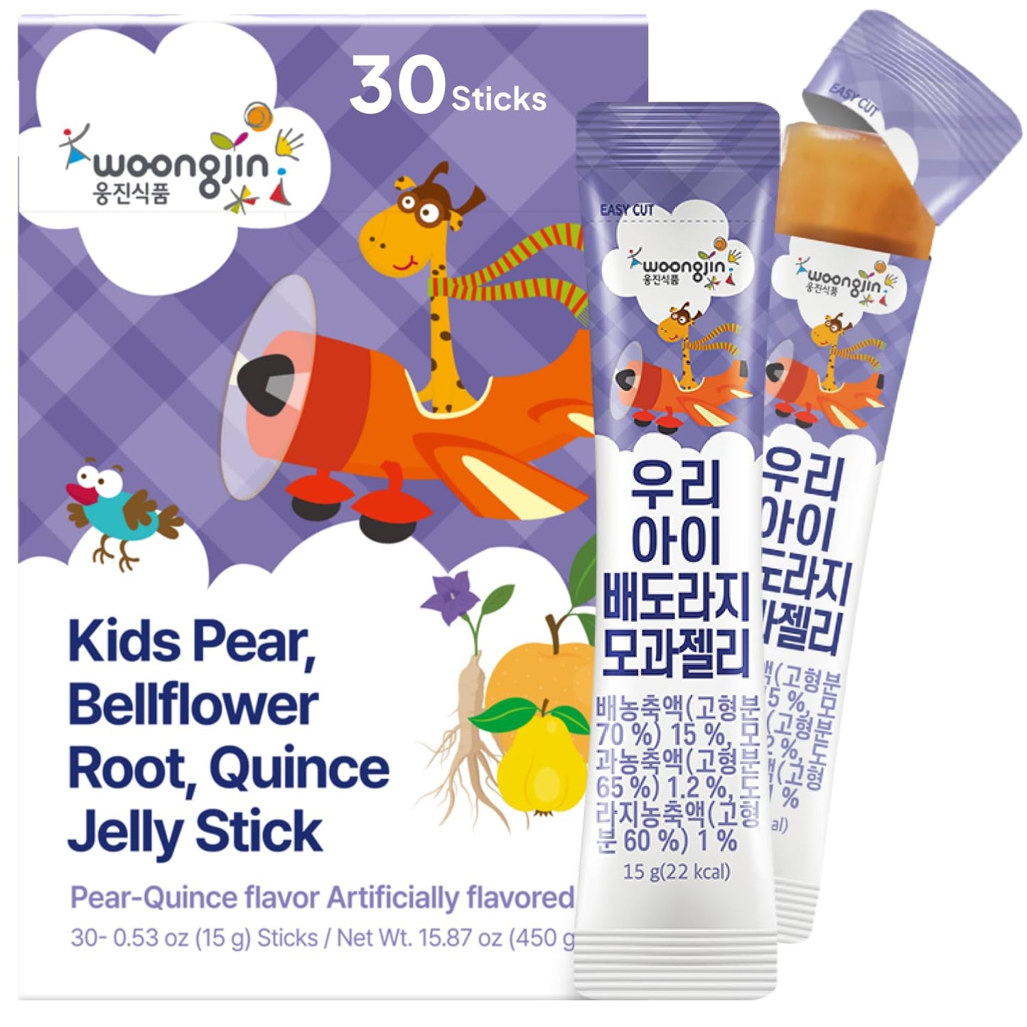Korean Food Kids Pear, Bellflower Root, Quince Jelly Stick