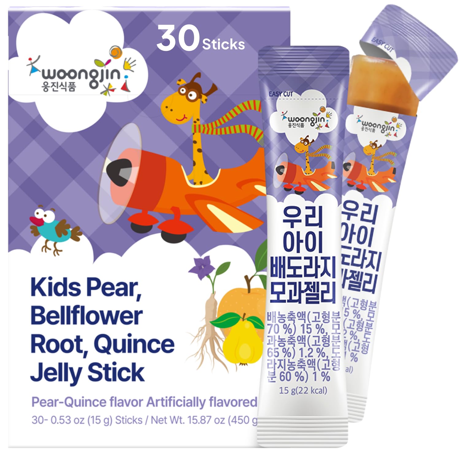 Korean Food Kids Pear, Bellflower Root, Quince Jelly Stick