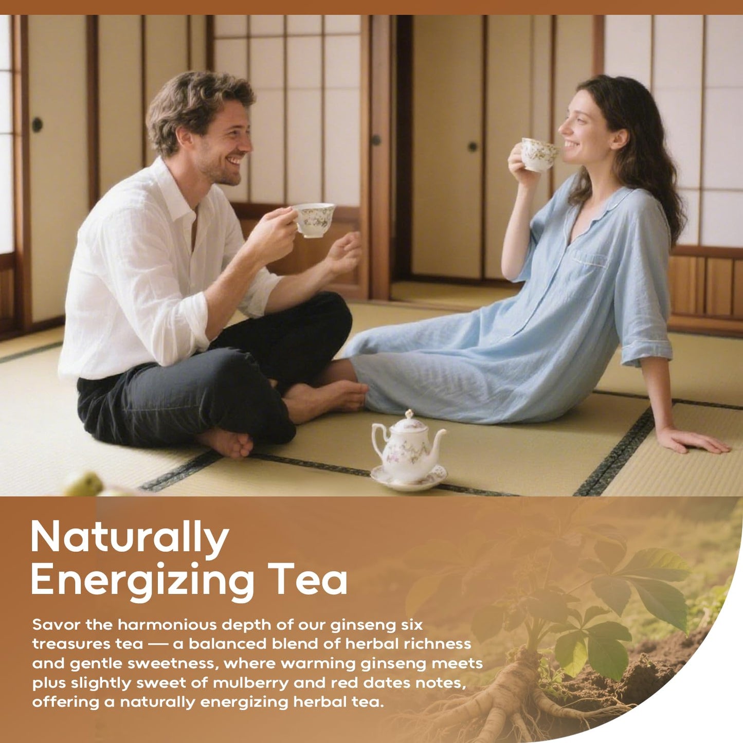 FullChea - Ginseng Six Treasure Tea  30 Teabags  Traditional Chinese Herbal Blend for Kidney Health  Detox Tea With Ginseng  Mulberry  Huangjing  Maca  Goji Berry  Red Dates  Yam - Support Wellness