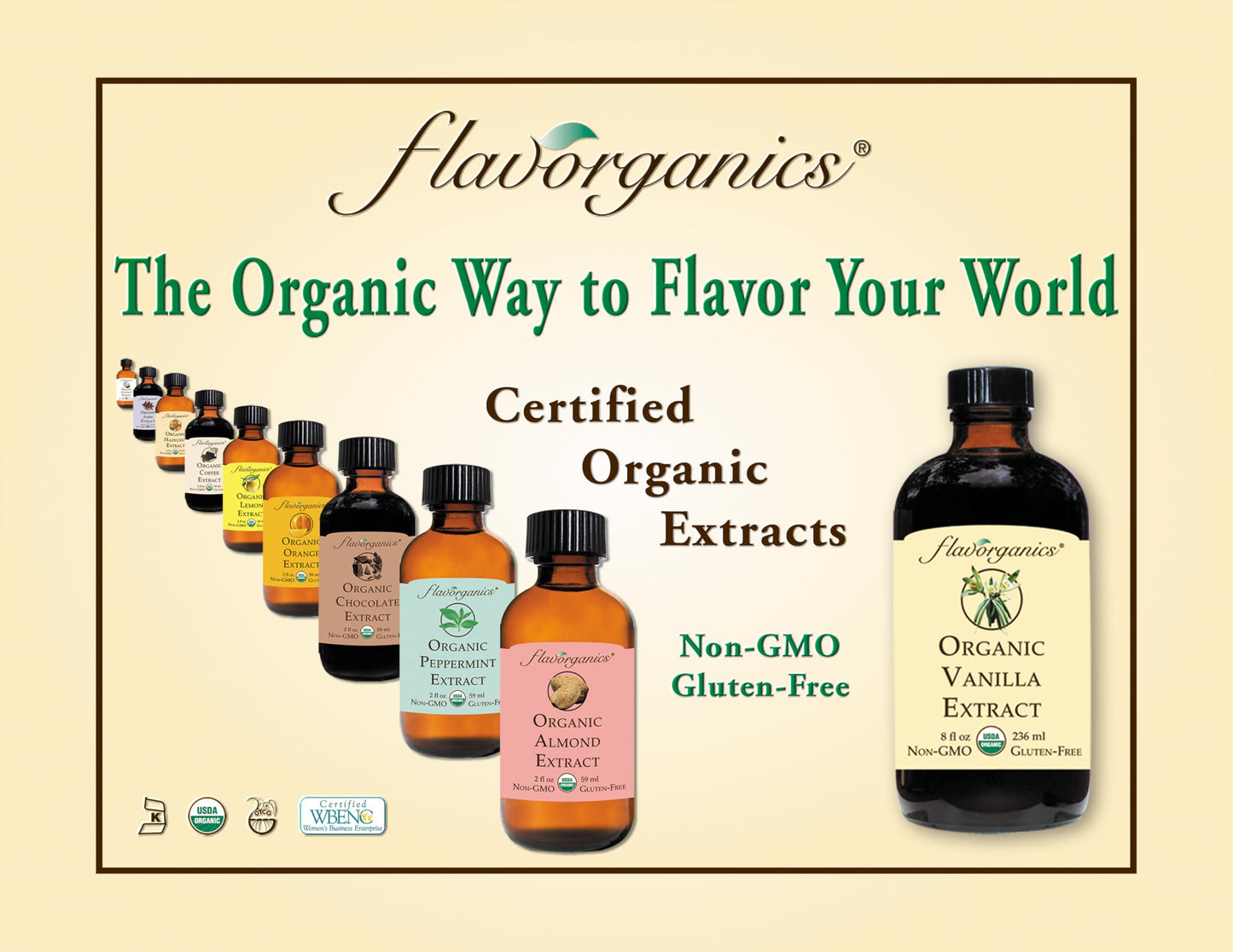 Flavorganics Organic Peppermint Extract, 2 Ounce Bottle