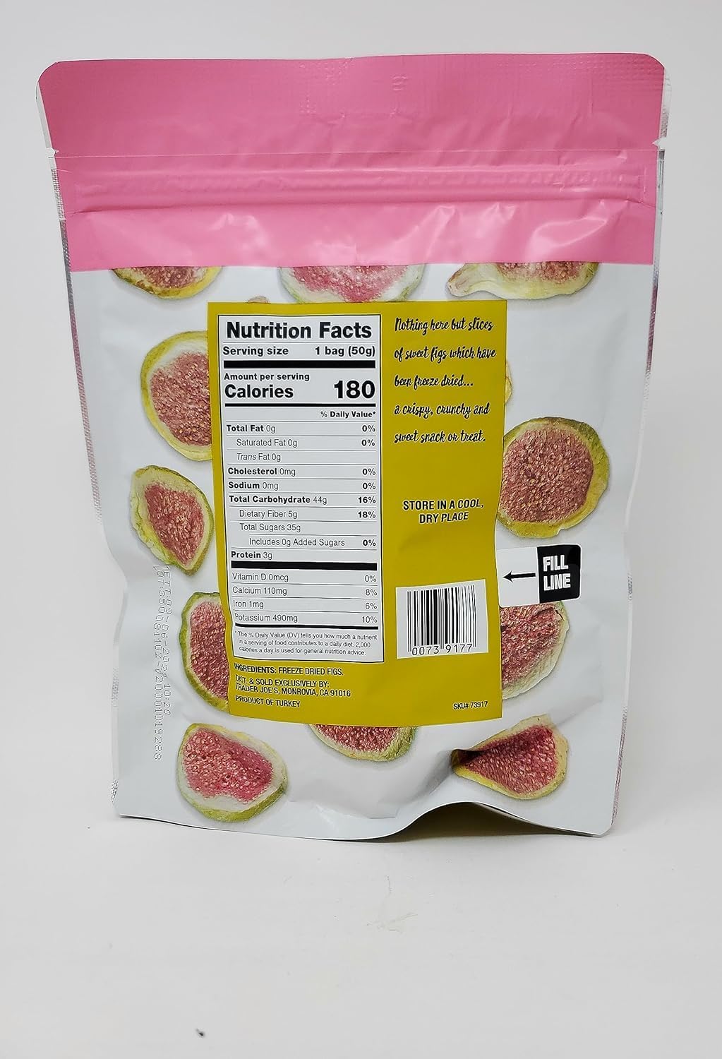 Generic Trader Joe'S Freeze-Dried Fig Slices Unsweetened & Unsulfured 1.76Oz/50G (Pack Of 2), Small