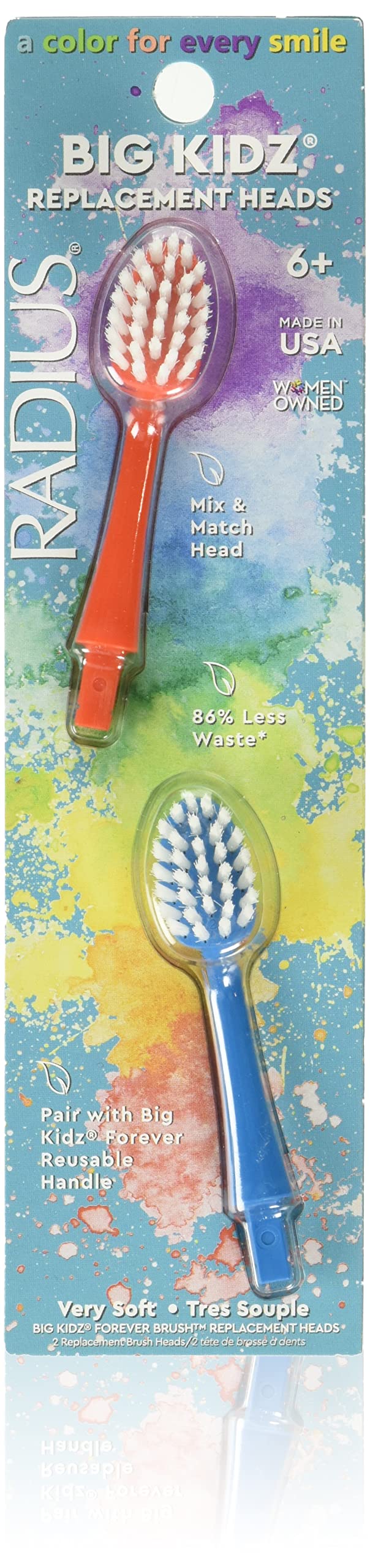 Radius Kidz Replacement Heads Very Soft 2 Pack, 1 Ea