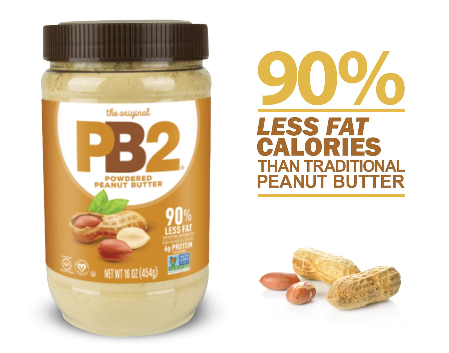 PB2 Powdered Peanut Butter, 2-Pack, 16 Ounce Jar, Model 0235