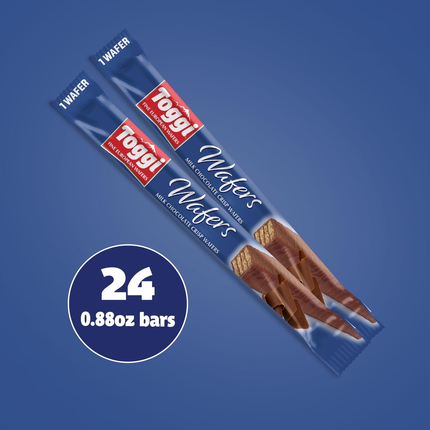 TOGGI Fine European Chocolate Wafers  Milk Chocolate (0.88 oz 24 Count)