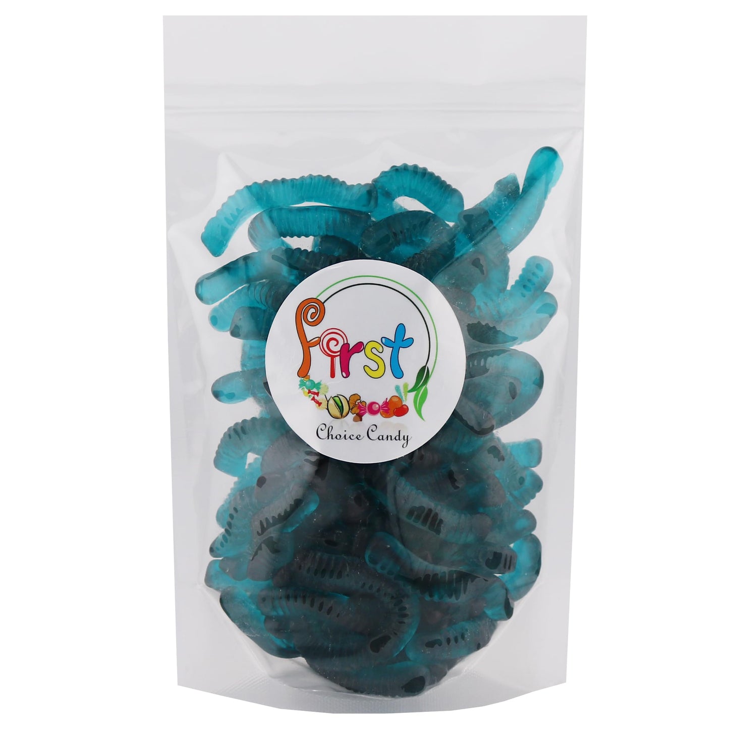 Firstchoicecandy Sweet & Sour Gummy Worms, Multi Flavors And Solid Colors (5 Pound, Blue Raspberry)