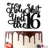 Happy 16Th Birthday Cake Topper, Level 16, Sweet 16 Cake Topper, Funny 16Th Birthday Decorations For Teens Black Glitter