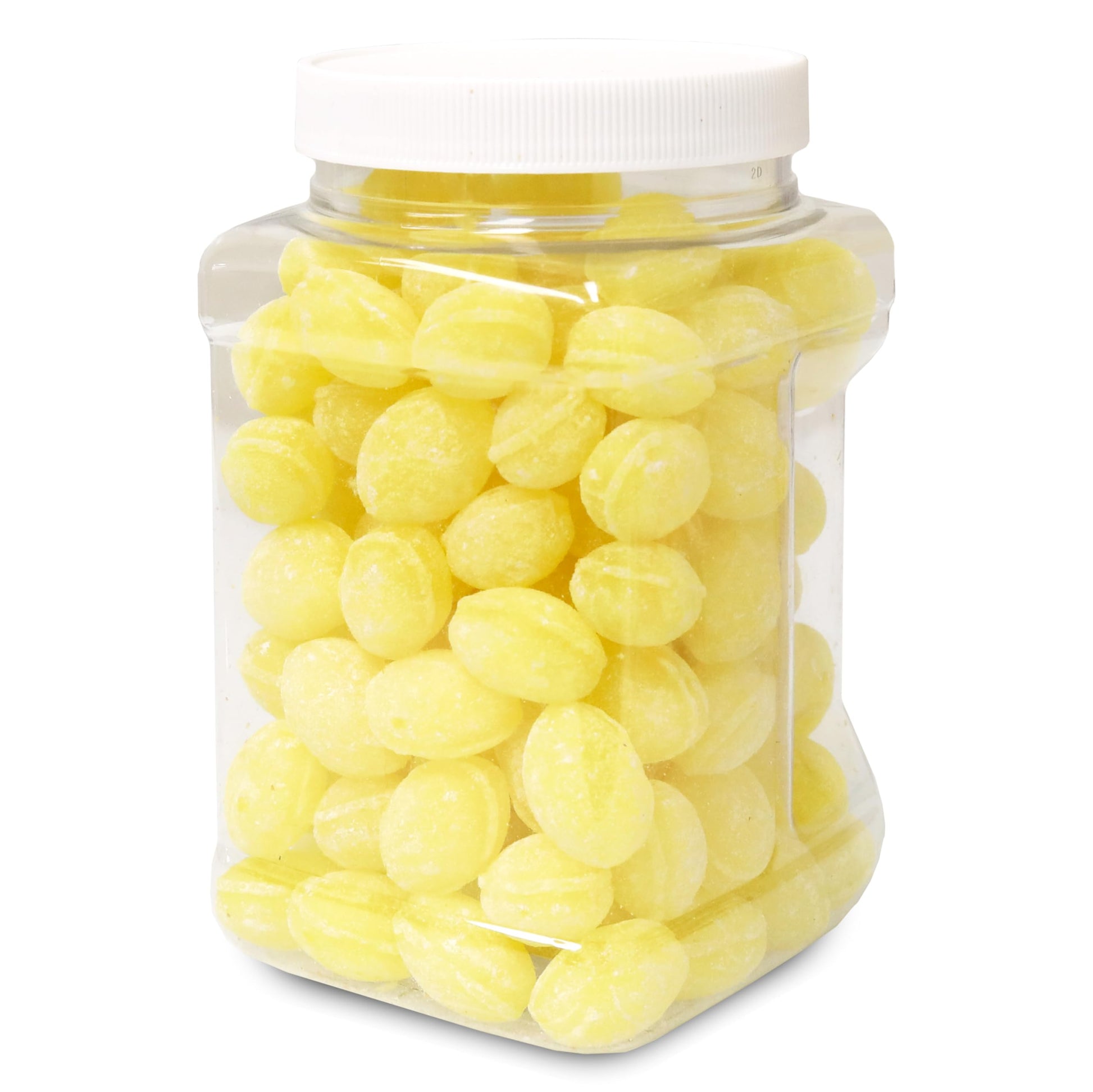 Sarahs Candy Factory Sanded Lemon Drops Old Fashioned Hard Candy (Gluten Free) In Jar, 24 Oz