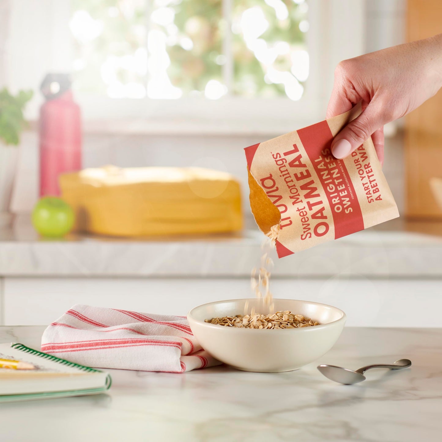 Truvia Sweet Mornings Original Instant Rolled Oat Oatmeal Packets, 12 G Protein, No Sugar Added (6 packets)