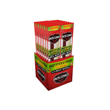 Jack Links Jalapeno Beef & Cheese Combo, Spicy Snack Pack - 100% Beef Stick and Cheese Stick Made with Real Wisconsin Cheese - 8